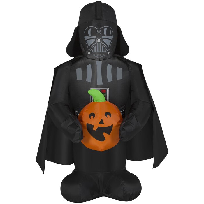 Gemmy Industries Airblown Darth Vader Holding Pumpkin SM Star Wars